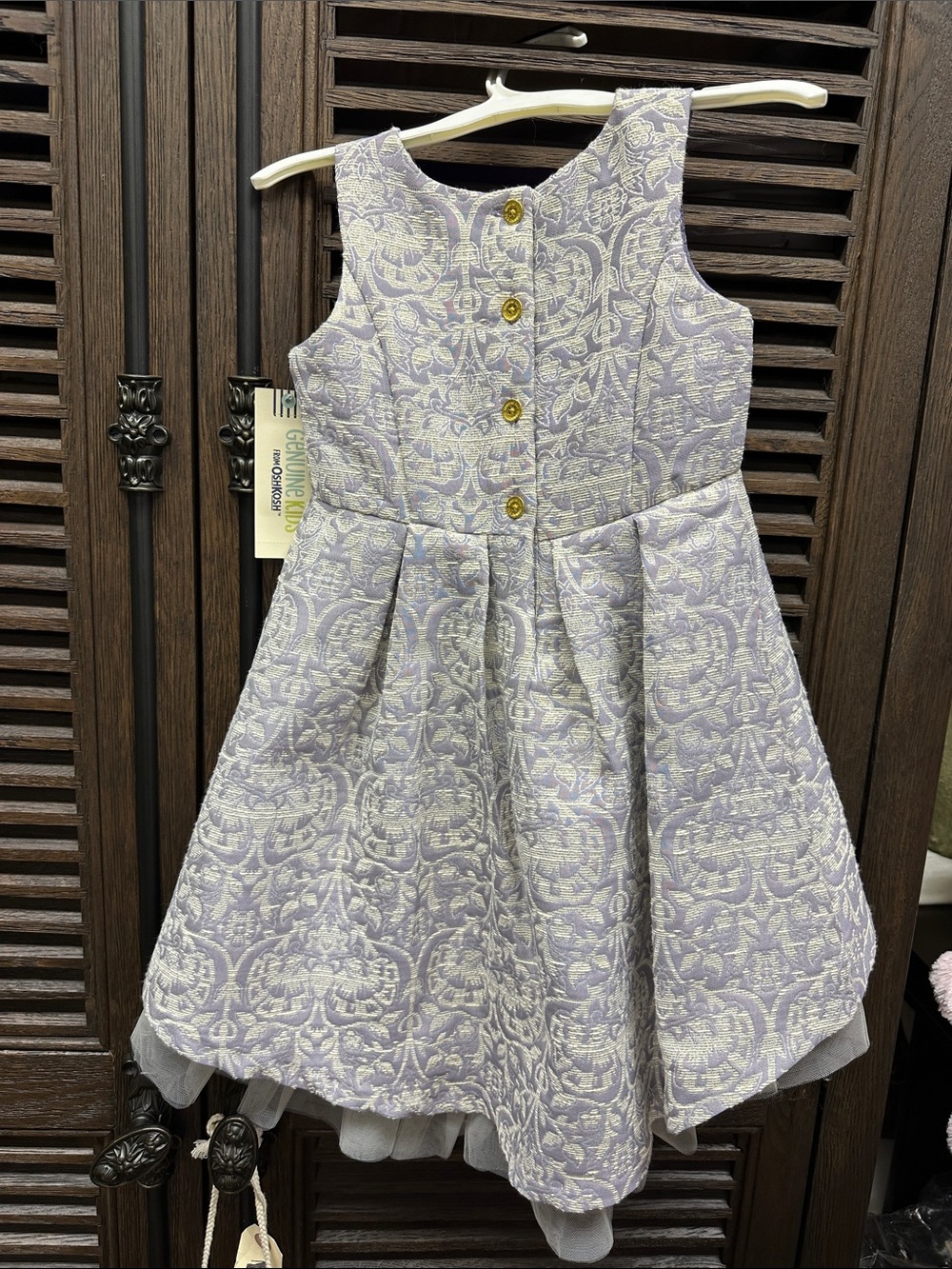 OshKosh B'gosh Lilac Jacquard Floral Party Dress - Picture 3 of 3